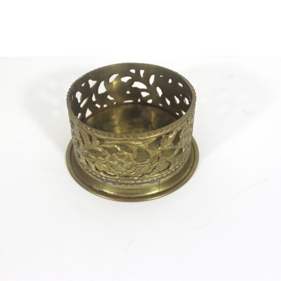 Vintage Brass Wine Coaster, Bottle Holder or Pillar Candle Holder - Picture 5 of 7